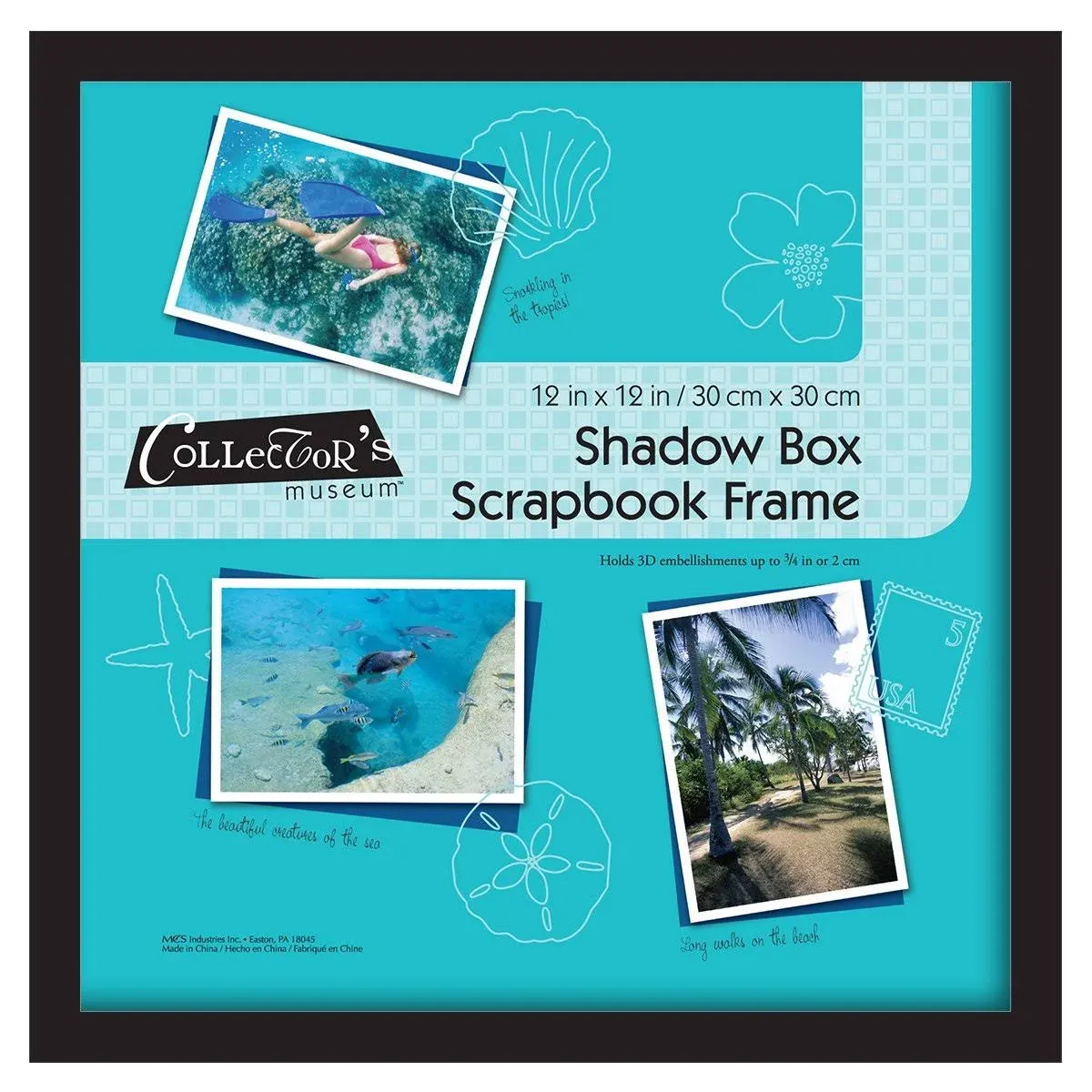 MCS 40950 12.75 x 12.75 Shadow Box Frame Holds 12 x 12 Scrapbook Page, Black