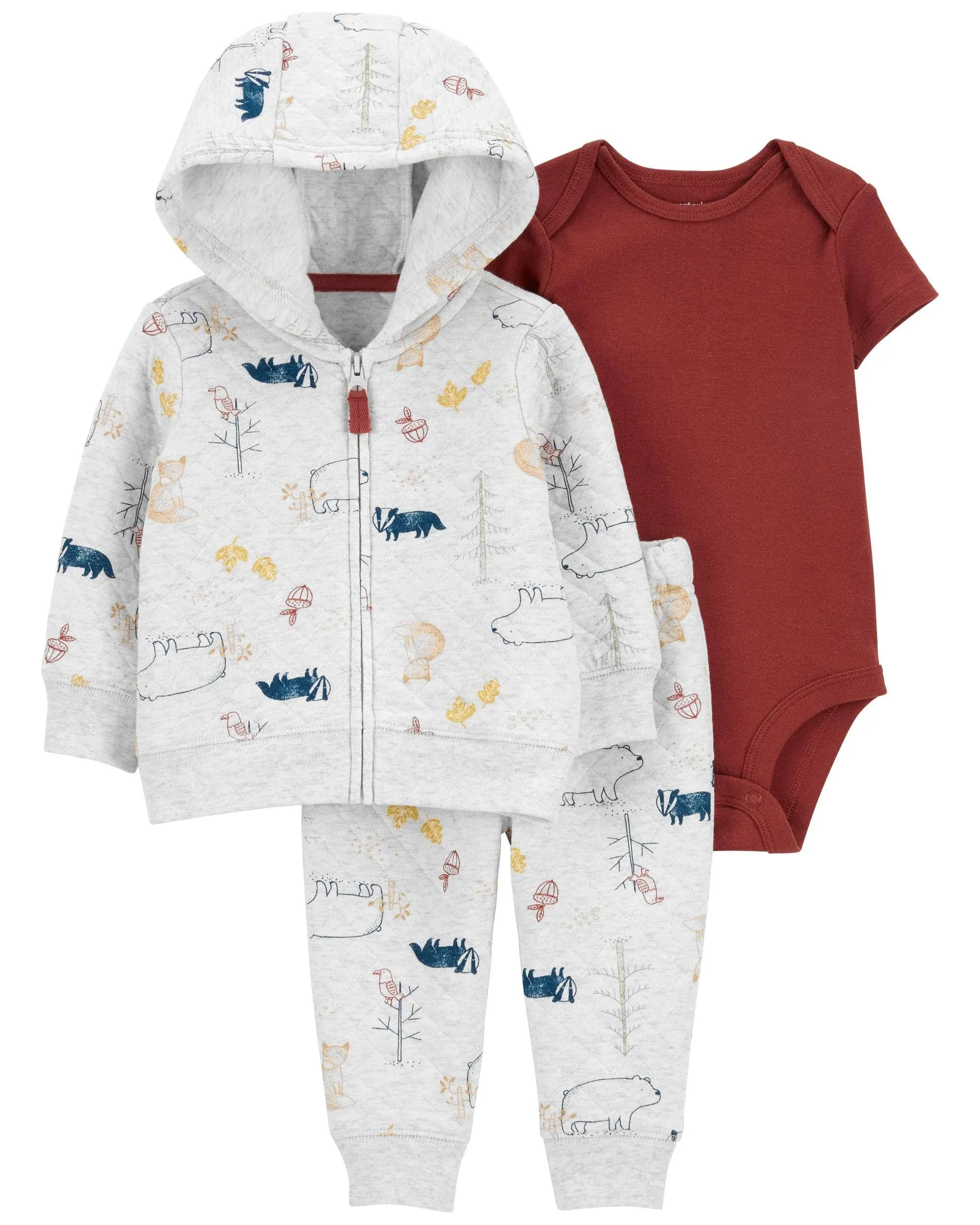 Carter's Baby Boys 3-Piece Woodland Creatures Little Jacket Set 18M Multi