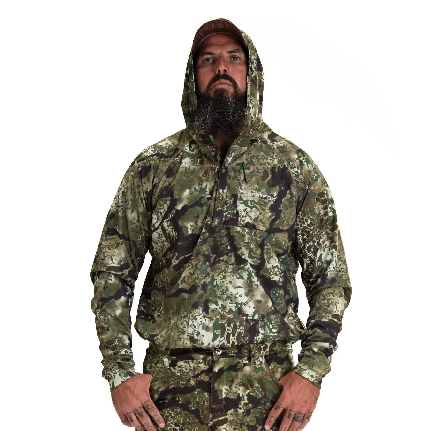 Kryptek Men's Sonora Hooded, Lightweight Sun Protective Hot Weather Hunting Shirt