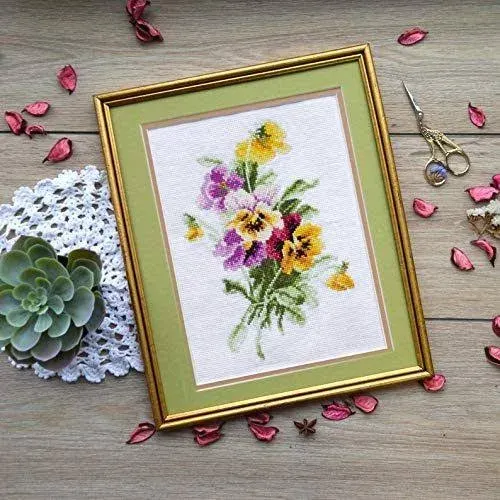 Povitrulya Cross Stitch Embroidery Kit 'Pansies'