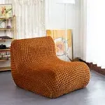 N&V Single Seated Foam Sofa, One Piece High Density Foam, Removable and Machine Washable Cover, Caramel