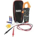 KLEIN TOOLS CL220 Digital Clamp Meter, AC Auto-Ranging 400 Amp with Temp