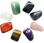 Chakra Stones Healing Crystals Set of 8, Tumbled and Polished, for 7 Chakras Bal