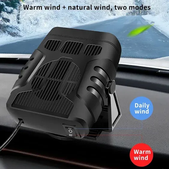 Portable Car Heater Defrosts Defogger  2-in-1 Heating/Cooling Fan Plug in Cigarette Lighter