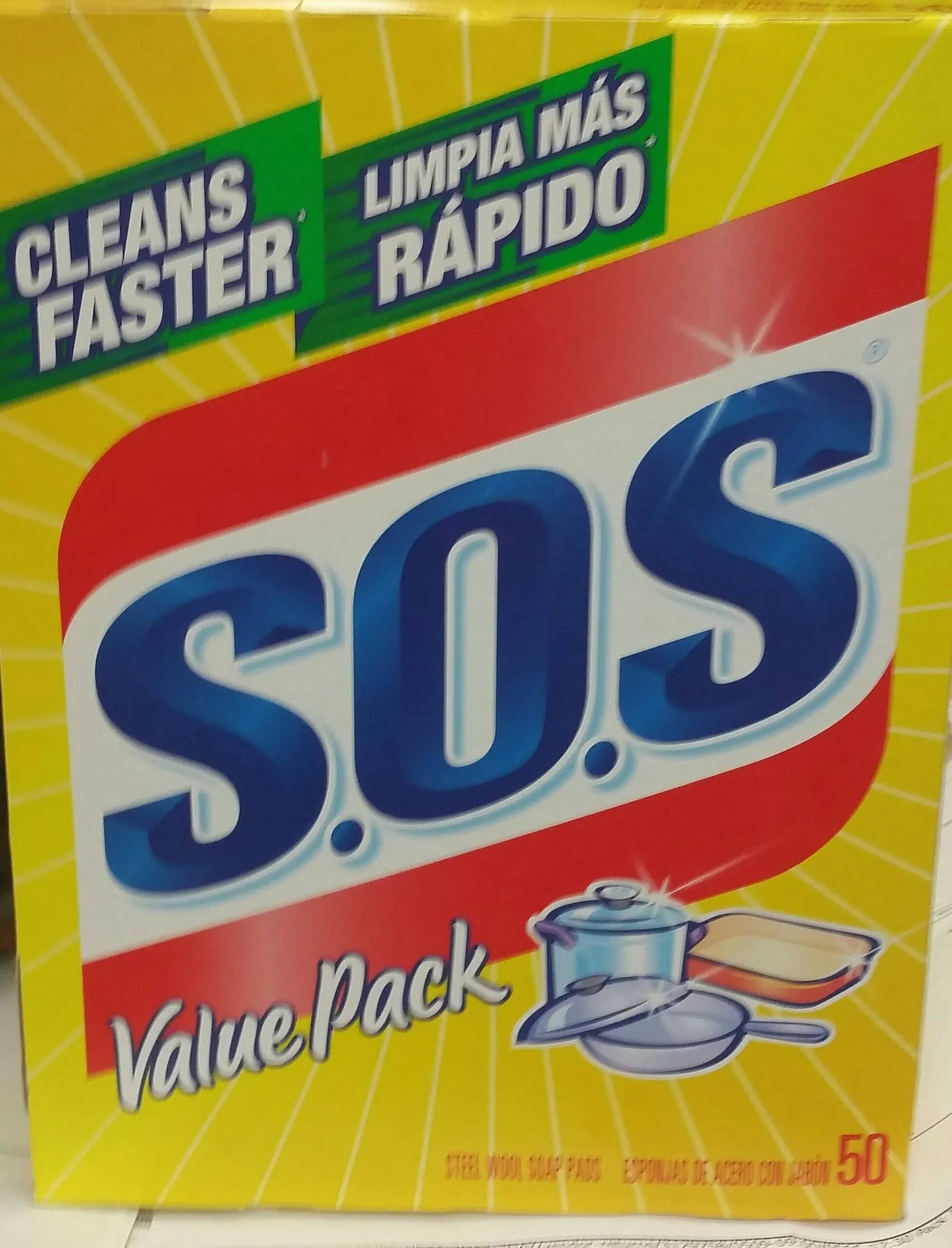 S.O.S. Steel Wool Soap Pads, 50 per Box