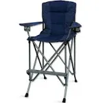 RMS Outdoors Extra Tall Folding Chair - Bar Height Director Chair for Camping Home Patio and Sports - Portable and Collapsible with Footrest and