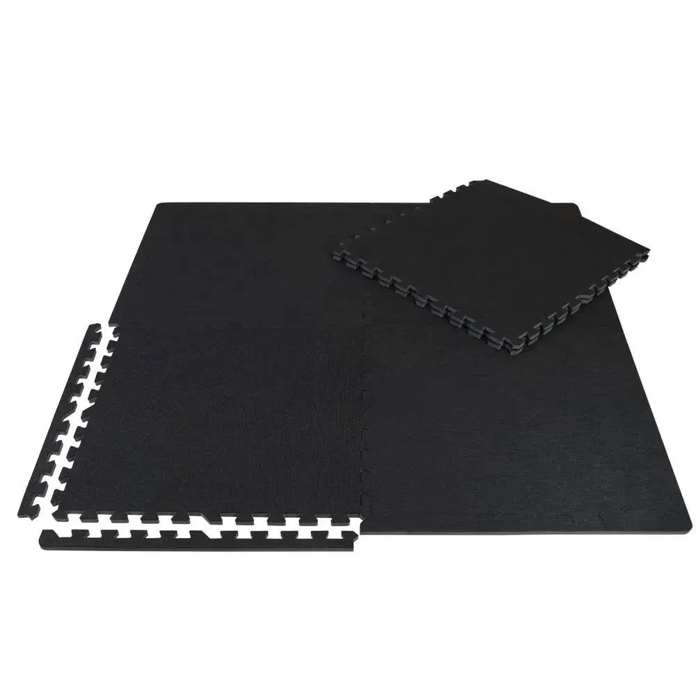 Cap Barbell 24 Square (6 Tiles) 24 x 24 Interlocking Carpet-top Puzzle Mat, Black ...