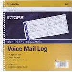 TOPS Voice Mail Log - Message book - spiral-bound - 8.27 in x 8.5 in - 50 sheets - white