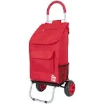 TROLLEY DOLLY Foldable Shopping Cart Rolling Bag with Wheels Red DBEST PRODUCTS