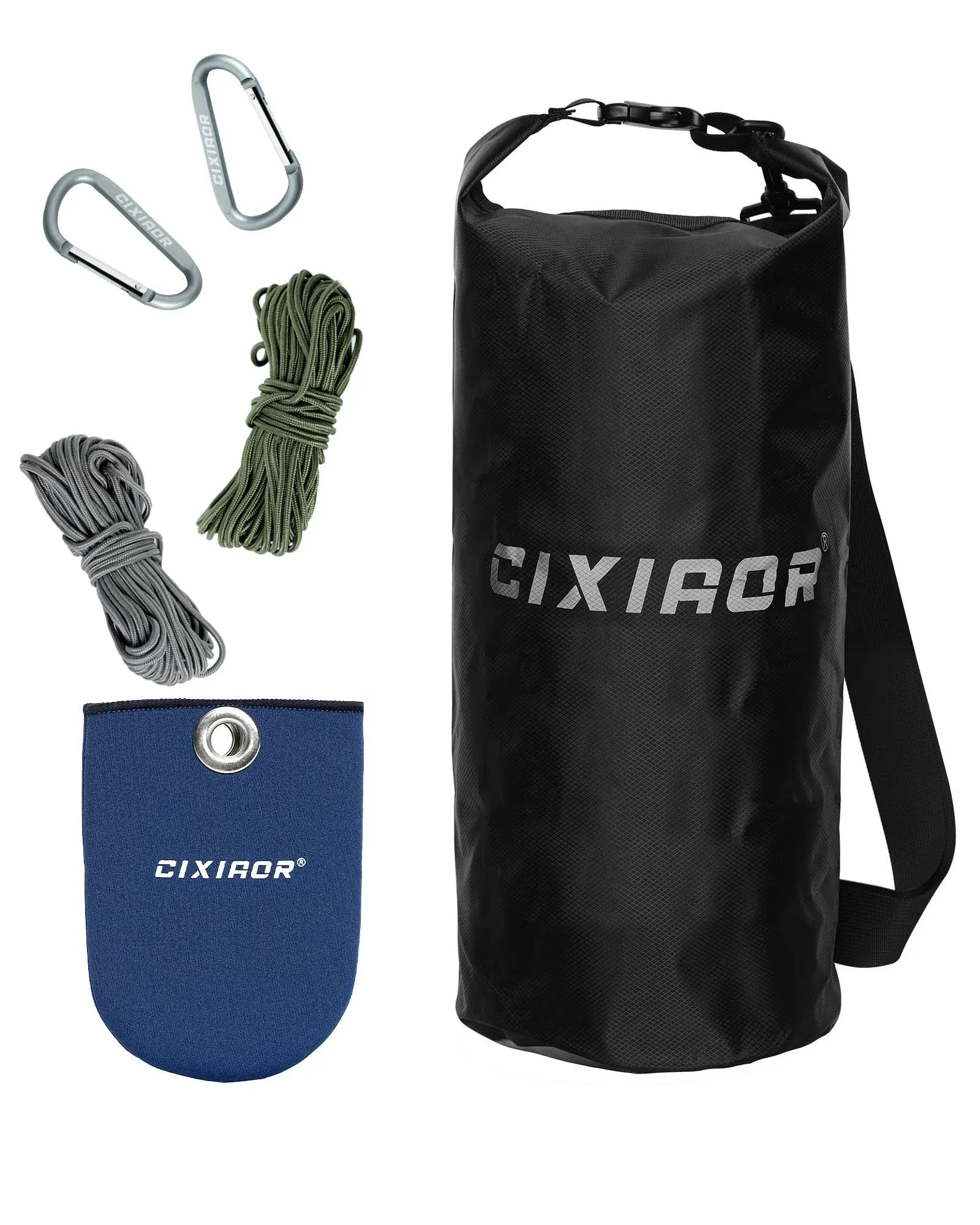 Bear Food Bag Hanging System, Easy to Throw Ultralight Bear Bag Kit for Camping with a 10L Waterproof Bear Bag Backpacking, Survival Utility Rope, Carabiner, Cixiaor Sock and Instructions