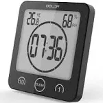 Baldr Bathroom LCD Waterproof Shower Clock with Timer (Black)