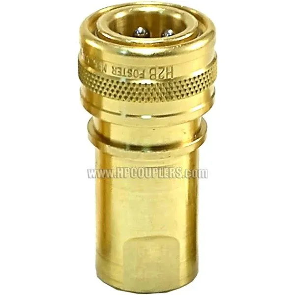 Foster H2B, FHK Series, ISO B,  1/4" Two Way Shut-off, Coupler, Brass