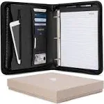 PADFOLIO BINDER Faux Leather Travel Organizer Pouch Black FOREVERMORE PORTFOLIOS