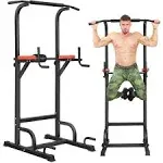 Power Tower Pull Up Bar Dip Station for Home Gym Strength Training Workout