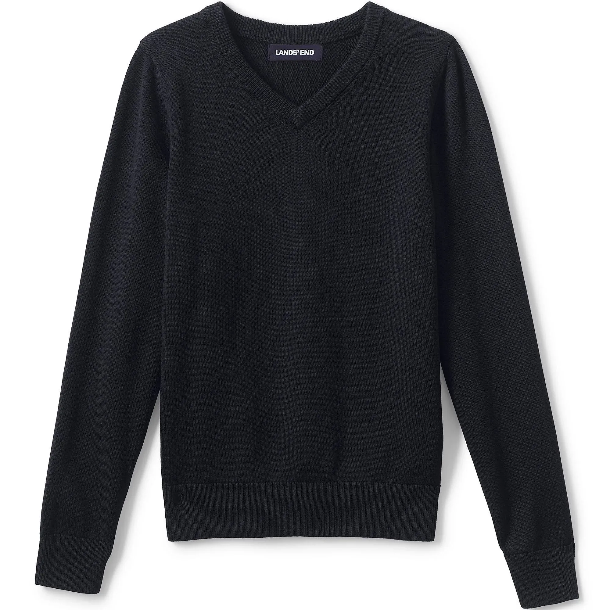 Lands' End Boys' Fine Gauge V-Neck Sweater