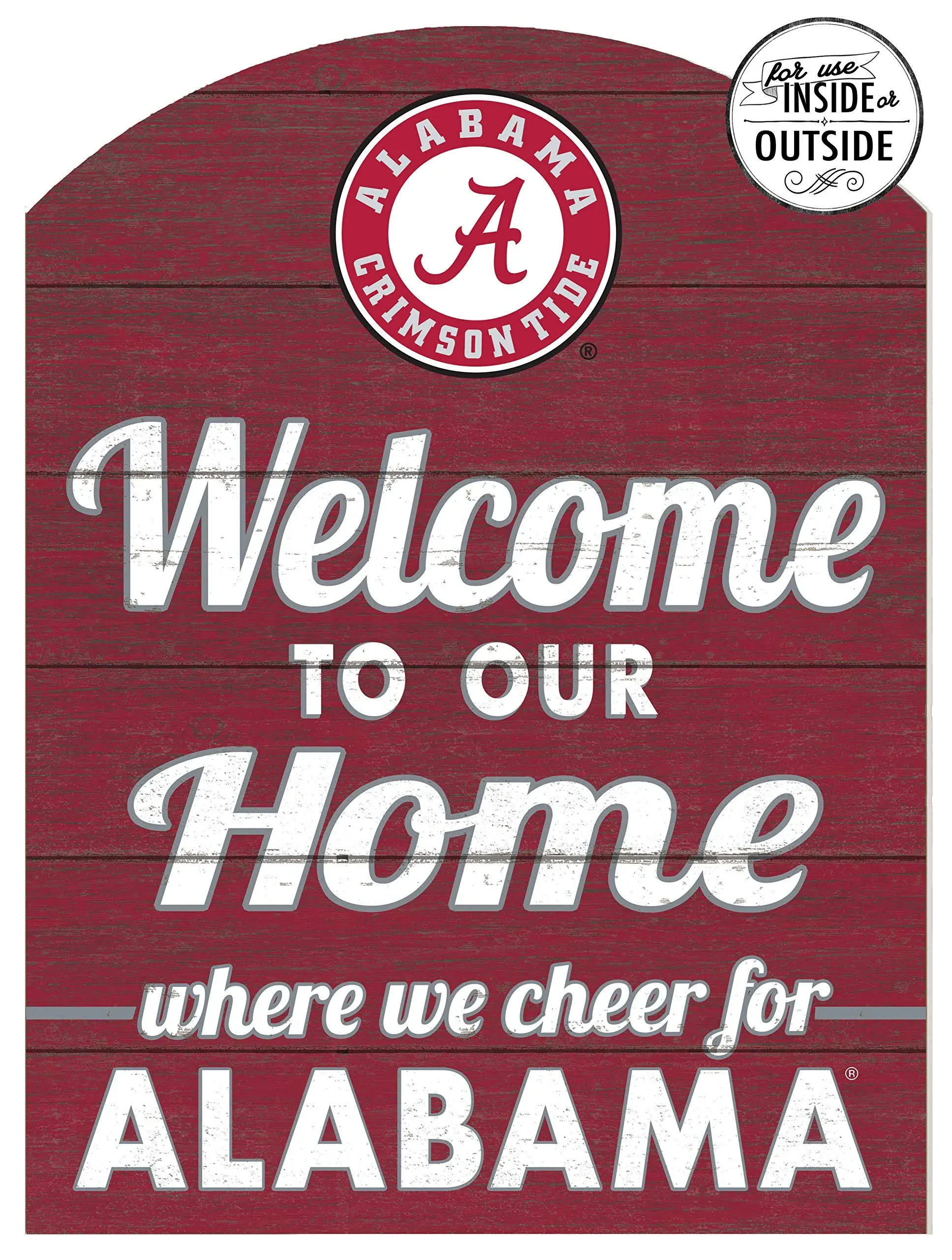 KH Sports Fan Alabama Crimson Tide 22"x16" InOutdoor MARQUEE Sign, Team Color