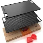 NutriChef 18" Cast Iron Reversible Grill Plate