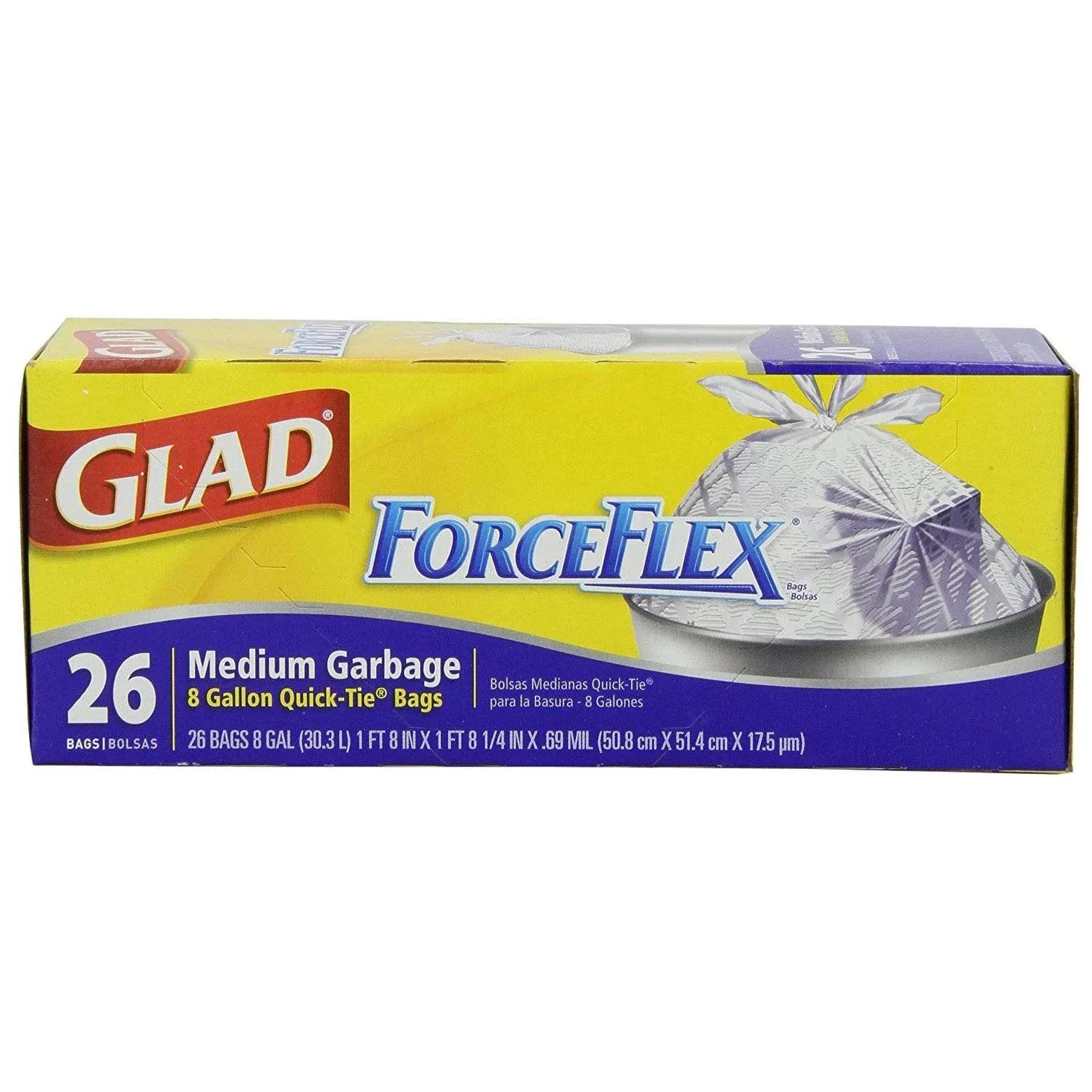 ForceFlex Quick-Tie Medium Trash Bags (Box of 26)