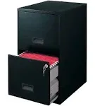 Space Solutions 18" Deep 2 Drawer Letter Width Vertical File Cabinet, Black