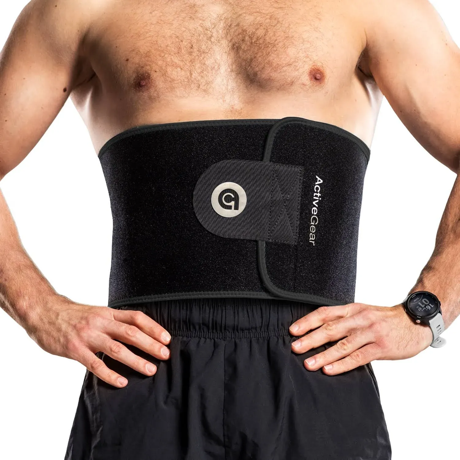 ActiveGear Waist Trimmer Belt for Stomach and Back Lumbar Support, Medium: 8" x