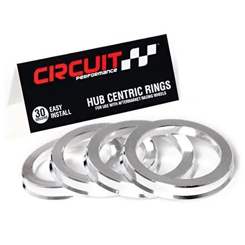 Circuit Performance 67.1mm OD to 56.1mm ID Silver Aluminum Hub Centric Rings