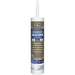 GE Advanced Silicone 2 Window & Door Sealant, White, 10.1 oz.