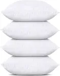 Utopia Bedding Throw Pillows Set of 4 White 17 x 17 Inches Pillows for Sofa Bed and Couch Decorative Stuffer Pillows