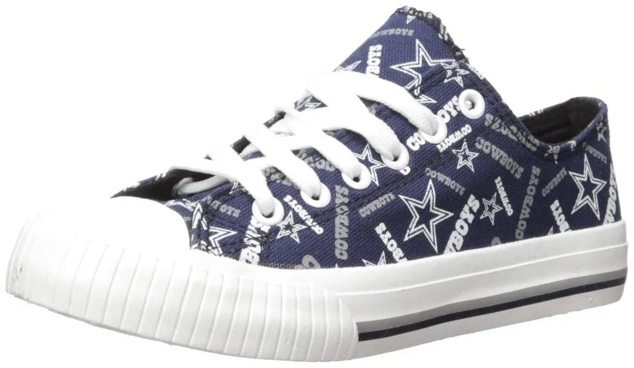 Dallas Cowboys Women's Repeat Print Low Top Canvas Shoes