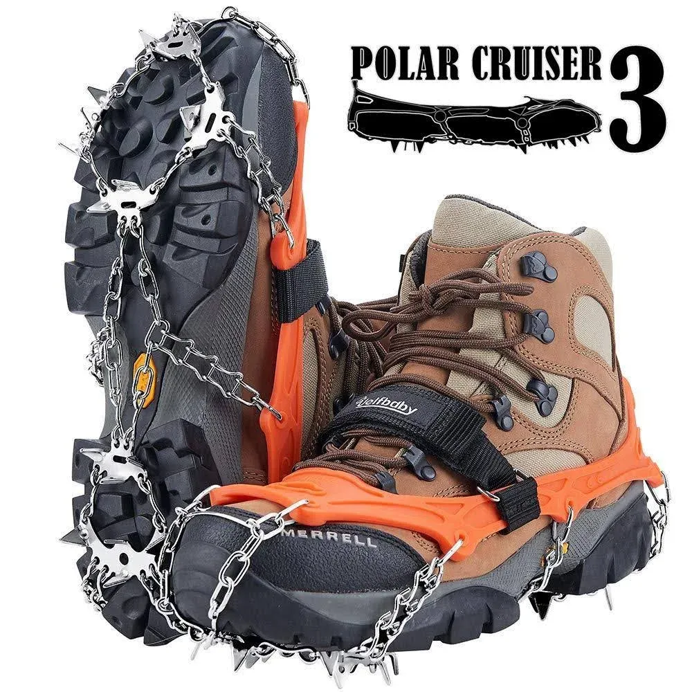 Crampons Upgraded 19 Spikes Ice Snow Grips Traction Cleats System Safe Protect ...