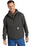 Carhartt Men's Duck Sherpa-Lined Mock Neck Vest, Gravel