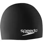 Speedo jr. Solid silicon Swim Cap One Size New black