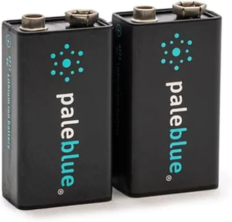 Pale Blue Earth 9V USB-C Rechargeable Batteries 2 Pack