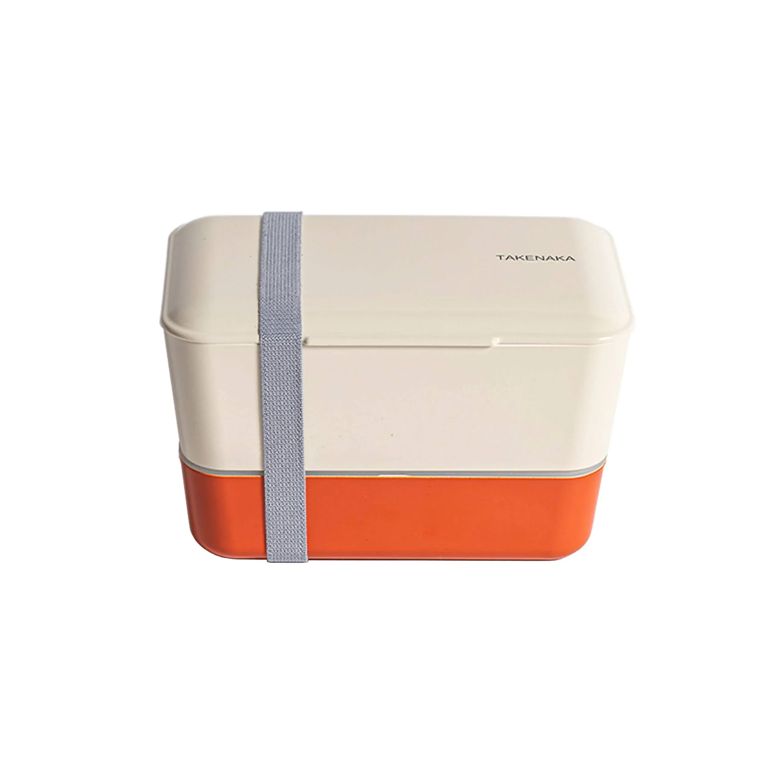 Takenaka Double Layer Bento Box, Microwave and Dishwasher Safe, BPA Free, Biscuit/Persimmon