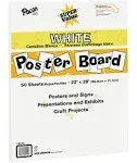 Pacon Super Value Poster Board, 22"X28", White, 50 SheetsPacon Super Value Poster Board, 22"X28", White, 50 Sheets