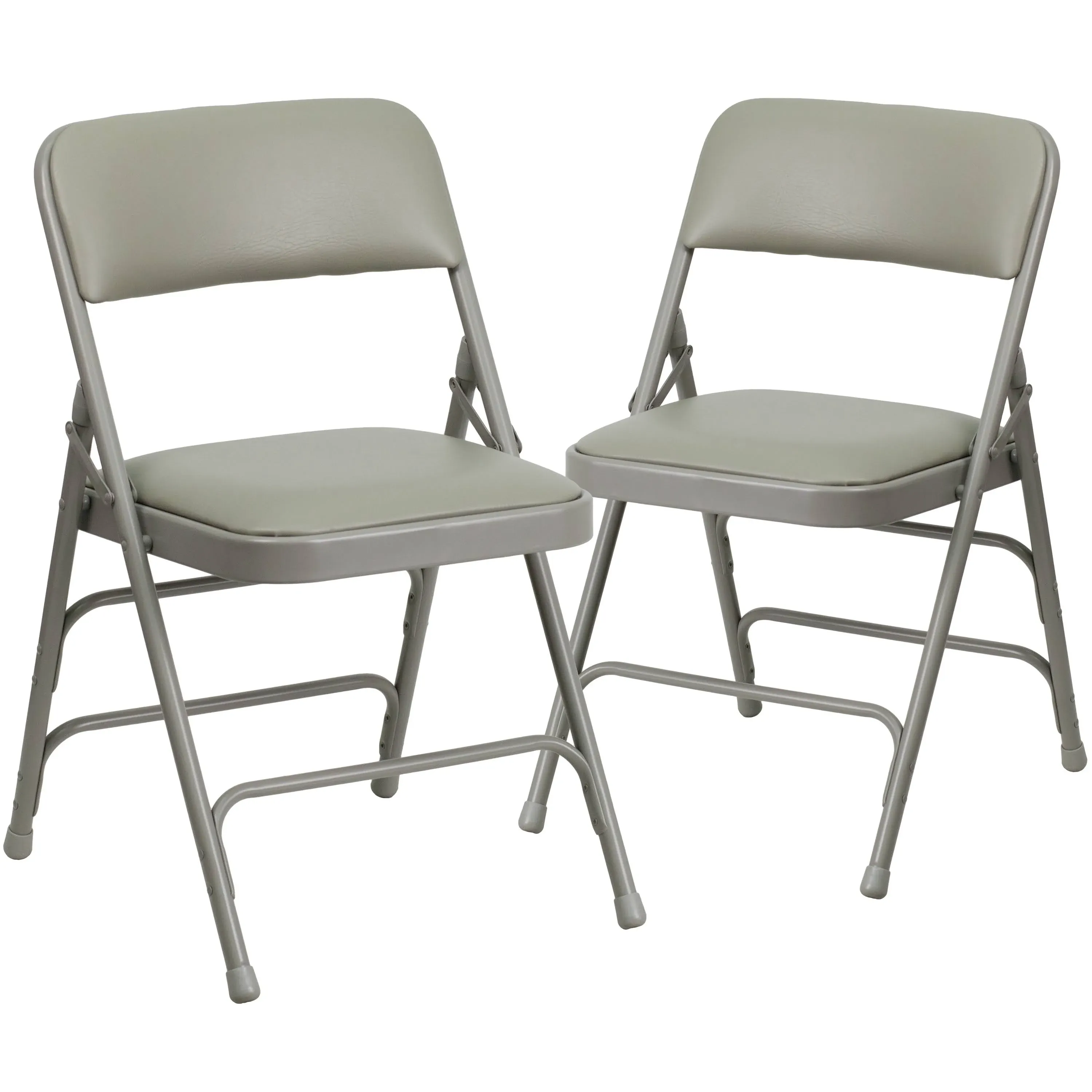 Flash Furniture 2 Pack Hercules Series Curved Triple Braced & Double Hinged Gray ...