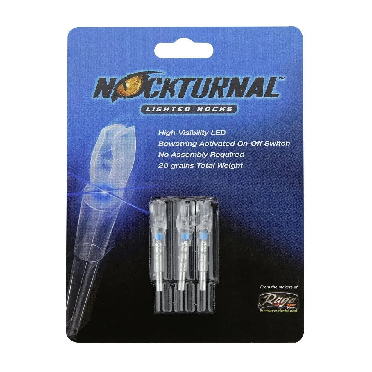 Nockturnal Blue Lighted G-Nock 3-Pack