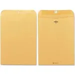 Quality Park Gummed Kraft Clasp Envelopes - Clasp - #90 - 9&quot; Width x 12&quot; Length - 28 lb - Gummed - Kraft - 100 / Box - Kraft