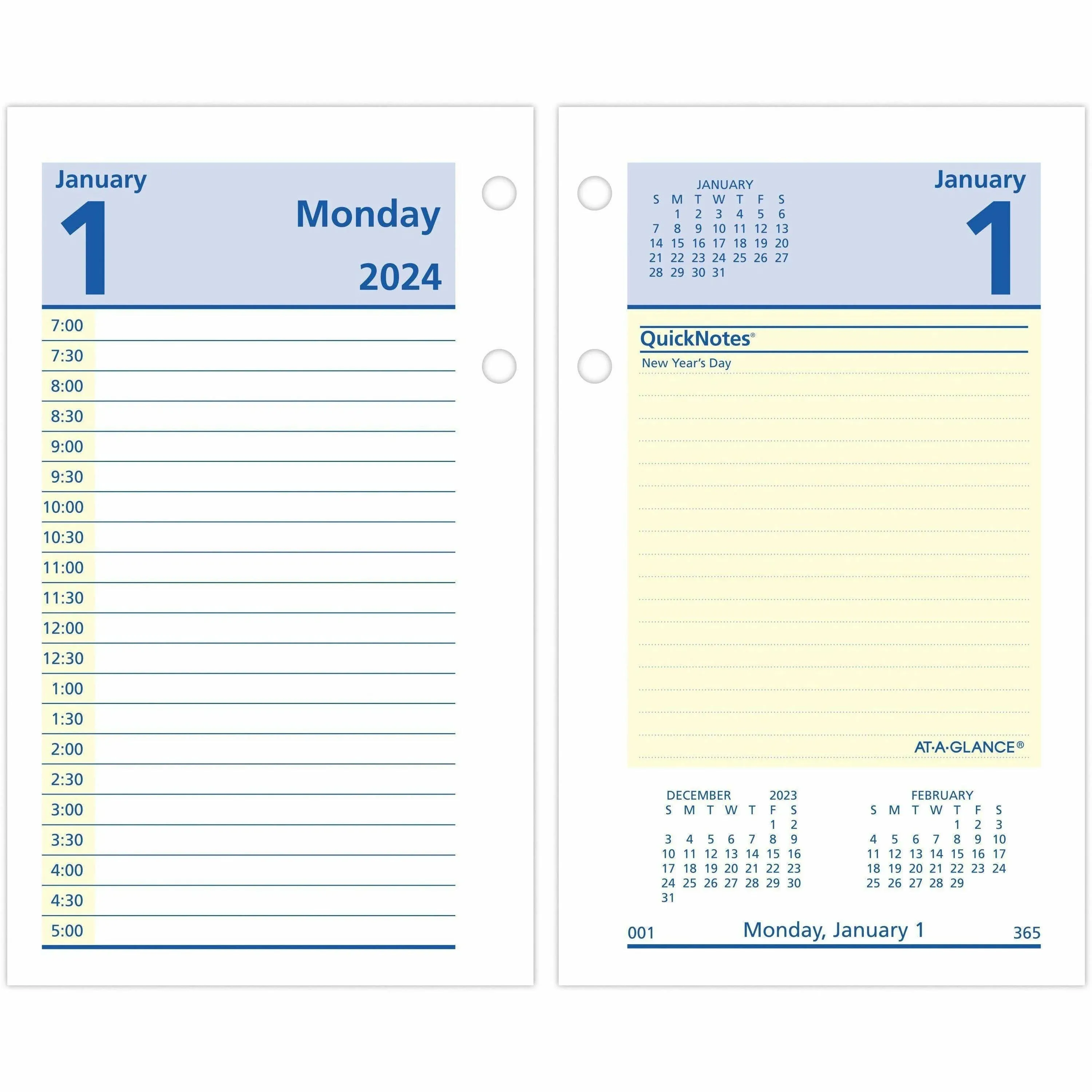 At-A-GLANCE QuickNotes Desk Calendar Refill