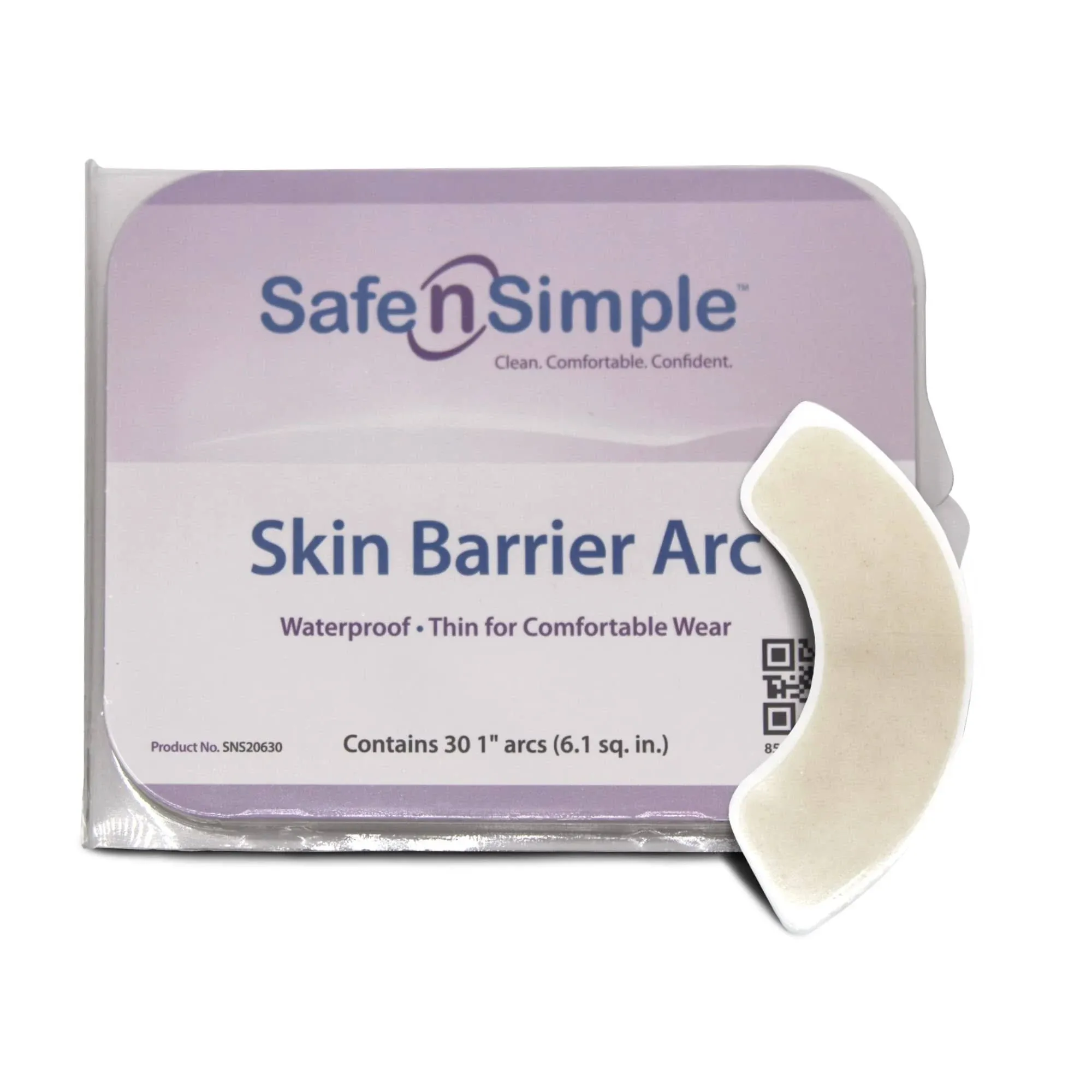 Safe n' Simple Skin Barrier Arc - 1/2" Individually Wrapped Packets - Hydrocolloid Skin Barrier Strips for Ostomy - Waterproof Medical Stoma Skin Barrier - Skin Adhesive Ostomy Barrier