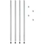 Alera Stackable Posts for Wire Shelving, Silver, 36" - 4 pack