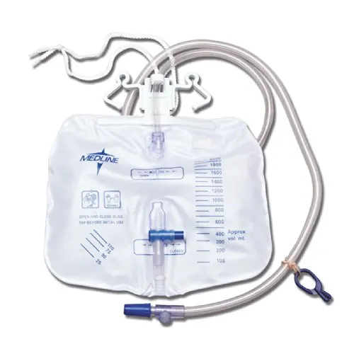 Medline Urinary Drain Bag with Anti-Reflux Tower, 2,000 ml 20ct DYND15205