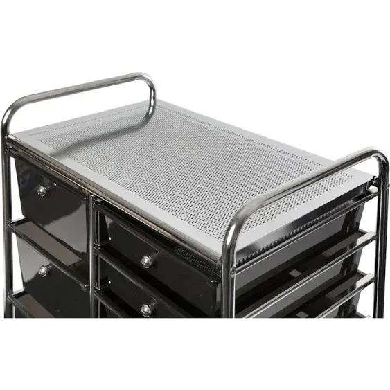 Seville Classics 15-Drawer Multipurpose Mobile Rolling Utility Storage Organizer Cart, Translucent Black