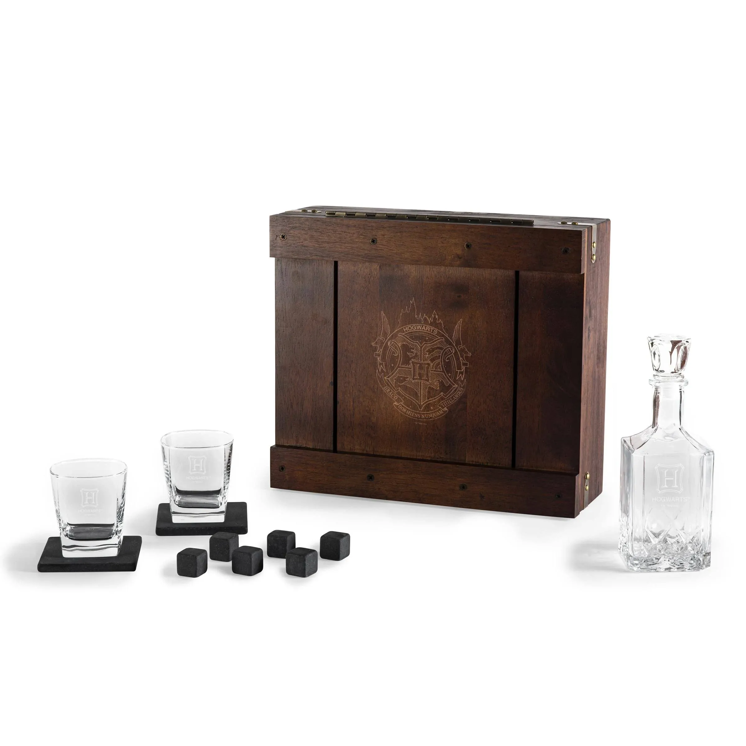 Harry Potter Hogwarts Whiskey Box Gift 12 Piece Set with Decanter