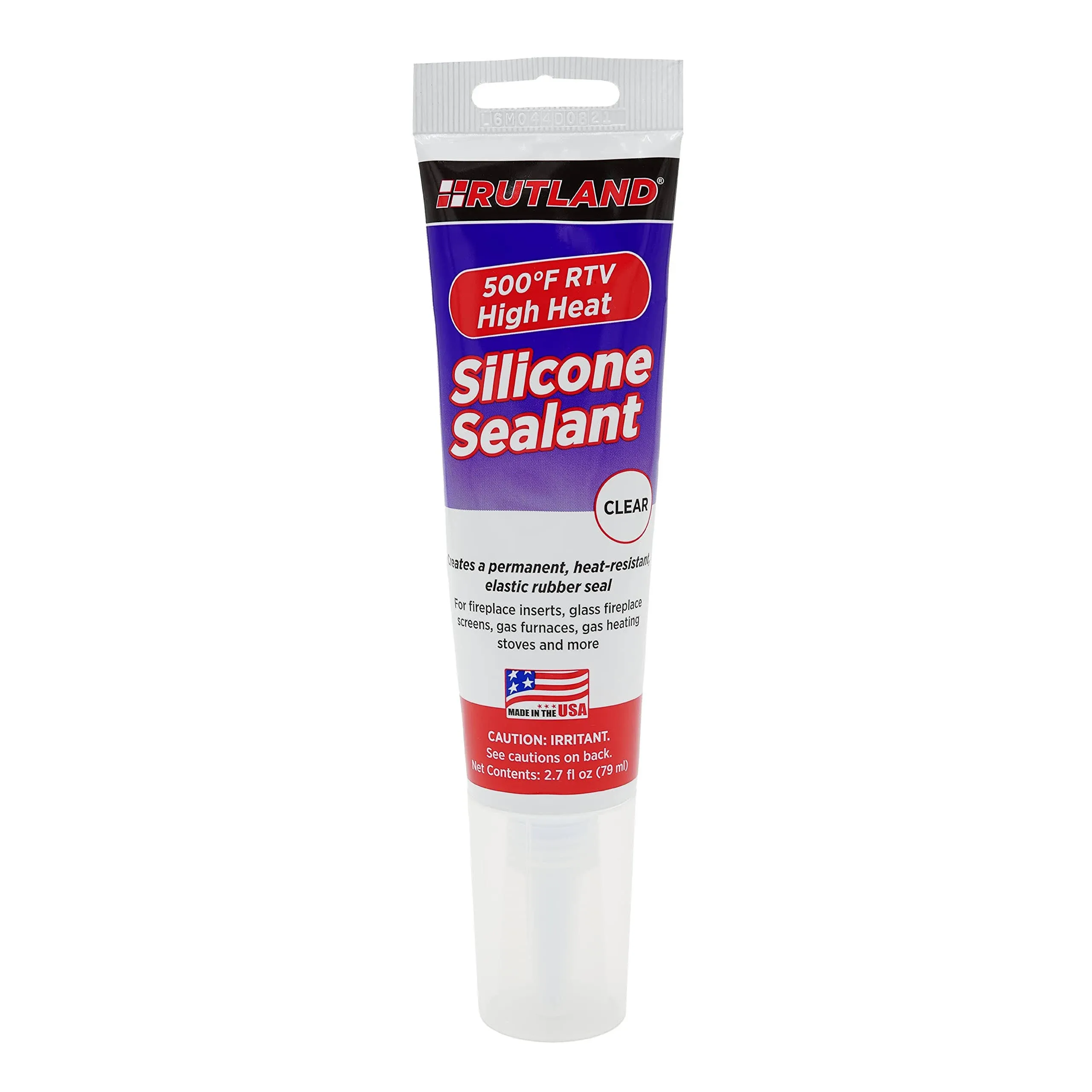 Rutland 500-Degree Rtv High Heat Silicone Seal, 2.7-Ounce Tube, Clear