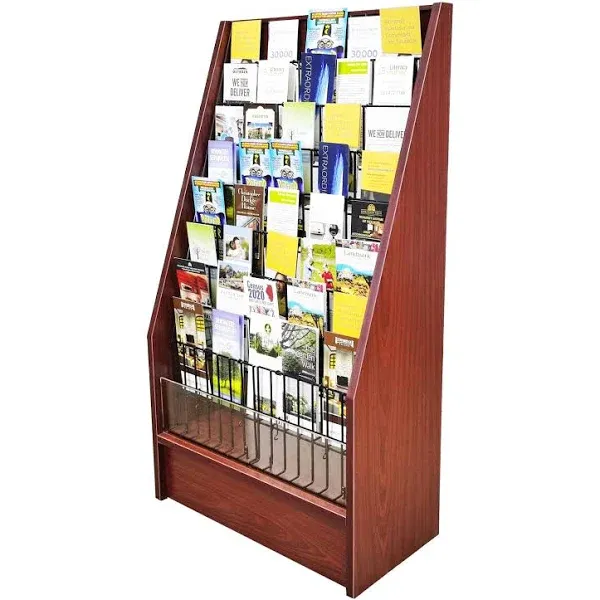 9-Tier 45-Slot Literature Rack 4X9 8.5X11&#034; Brochure Holder GreetingCard Stand