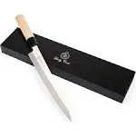 Lucky Cook Sashimi Sushi Knife 10 Inch - Knife For Cutting Sushi & Sashimi, Fish Filleting & Slicing - Very Sharp Stainless Steel Blade & Traditional Wooden Handle + Gift Box