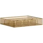 Martha Stewart Ryder Gold Mesh Metal 6 Compartment Large Desk Drawer Organizer for Accessories and Office Supplies