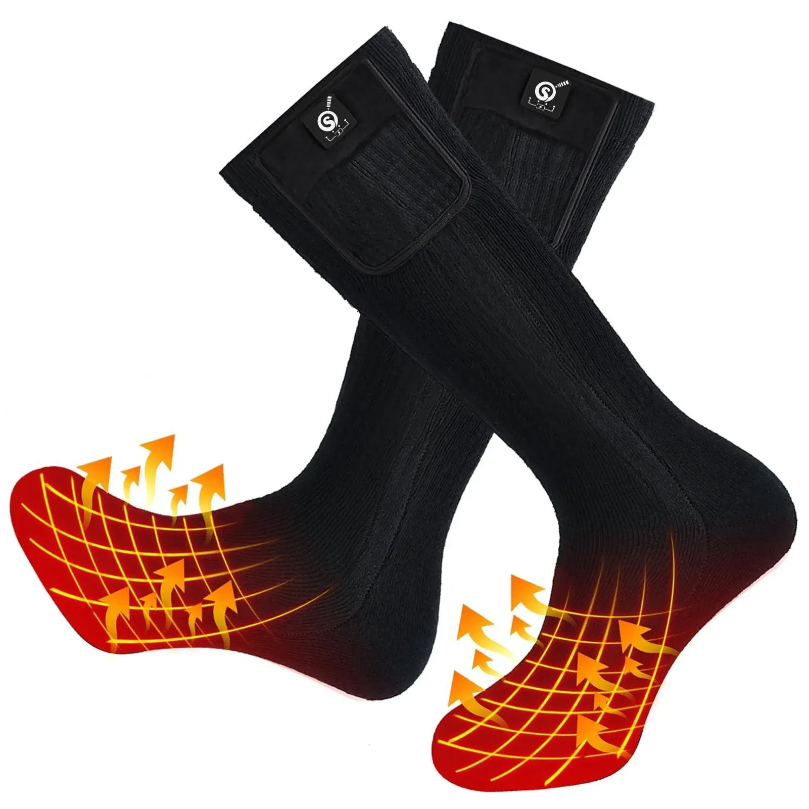 Heated Socks,7.4V 2200mAh Battery Powered Cold Weather Heat Socks for MenWomen-L