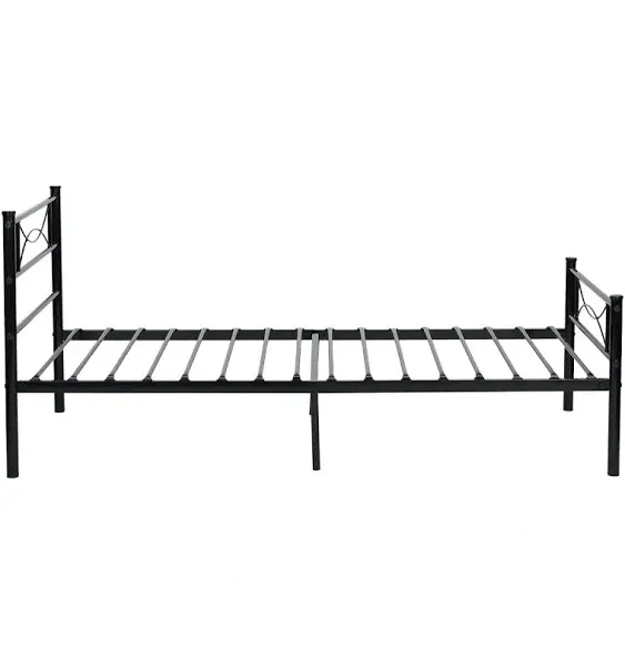 Yoneston Twin Size Metal Platform Bed with Bowknot Headboards for Kids Adult, Size: Full