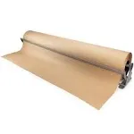 IDL Packaging 48" Kraft Paper Roll Dispenser & Cutter for Rolls up to 48" Wide and 9" in Diameter - Tabletop Reinforced Steel Paper Holder with a Cutter - for Kraft and Butcher Paper